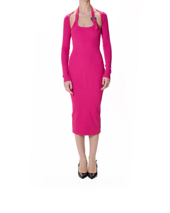 25FW 베르사체 미디 원피스 79HAO972 J0259 474 ROSA - VERSACE