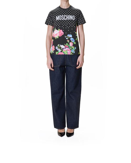 26SS 모스키노 반팔 티셔츠 0726 0541 3888 NERO MULTI - MOSCHINO