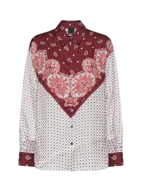 26SS 핑코 셔츠 106202 A31KYR1 Multi Bordeaux Red