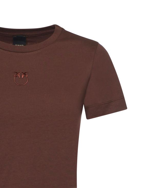 26SS 핑코 반팔 티셔츠 100355 A339L78 Brown - PINKO