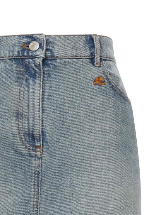 26SS 쿠레쥬 롱 스커트 126DJU346DE0058 7055 Denim blue - COURREGES