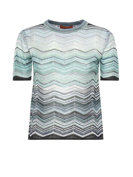 26SS 미소니 반팔 티셔츠 DS26SN0V BK01H9SMSN4 Turquoise