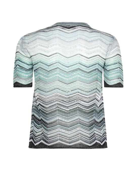 26SS 미소니 반팔 티셔츠 DS26SN0V BK01H9SMSN4 Turquoise - MISSONI