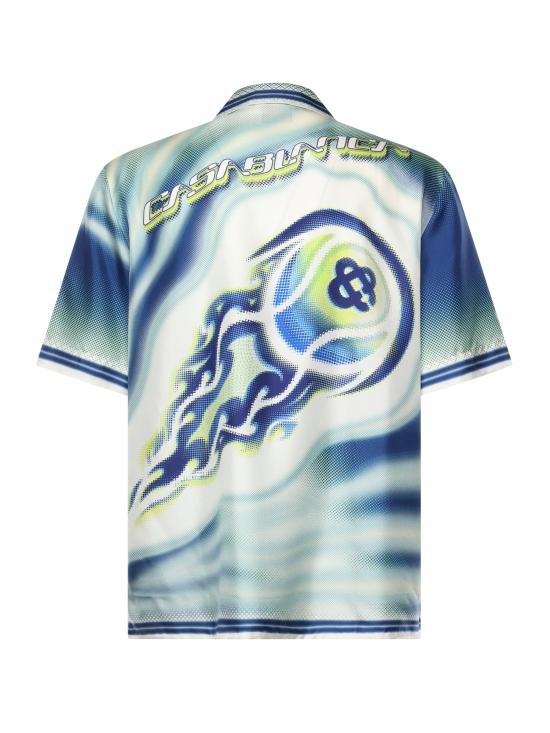 26SS 카사블랑카 반팔 셔츠 MSP26SH003 06 Blue - CASABLANCA