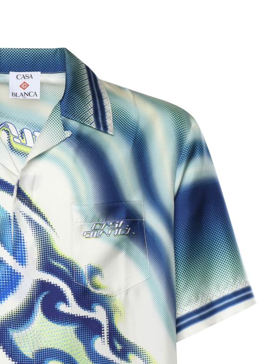 26SS 카사블랑카 반팔 셔츠 MSP26SH003 06 Blue - CASABLANCA