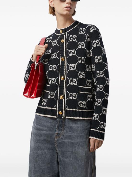26SS 구찌 GG 울 부클 자카드 가디건 713300XKCNA 1289 PRINTED - GUCCI