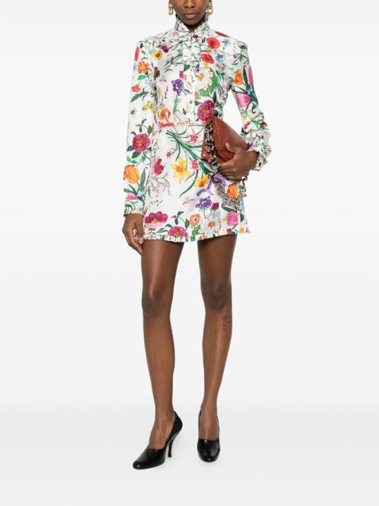26SS 구찌 플로라 프린티드 실크 트윌 미니 드레스 864362ZAUU89413 MULTICOLOUR - GUCCI