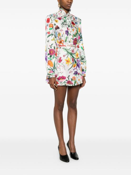 26SS 구찌 플로라 프린티드 실크 트윌 미니 드레스 864362ZAUU89413 MULTICOLOUR - GUCCI