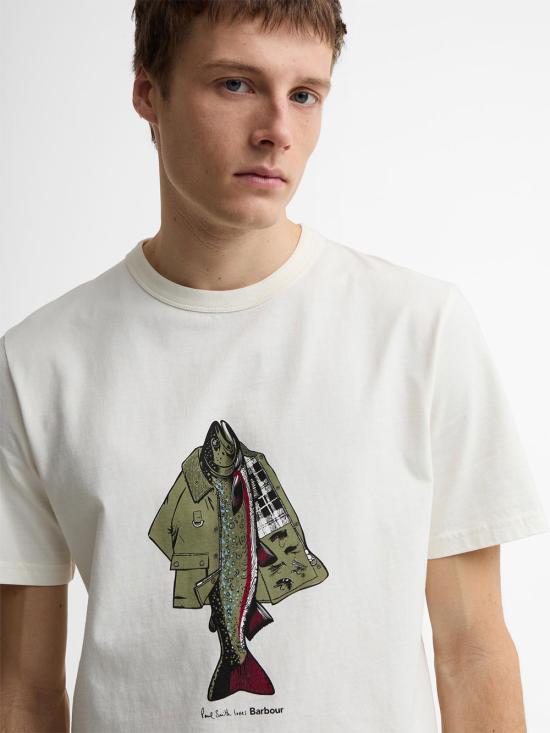 26SS 바버 반팔 티셔츠 MTS1612 WH32 WHITE - BARBOUR