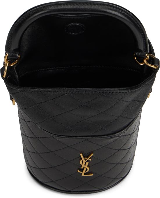 25FW 생로랑 가비 미니 버킷 램스킨 8433621EL071000 black - SAINT LAURENT