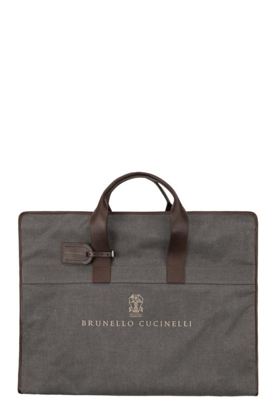 26SS 브루넬로 쿠치넬리 카프스킨 슈트 케이스 MWN4CU390 CAW48 DARK GREY