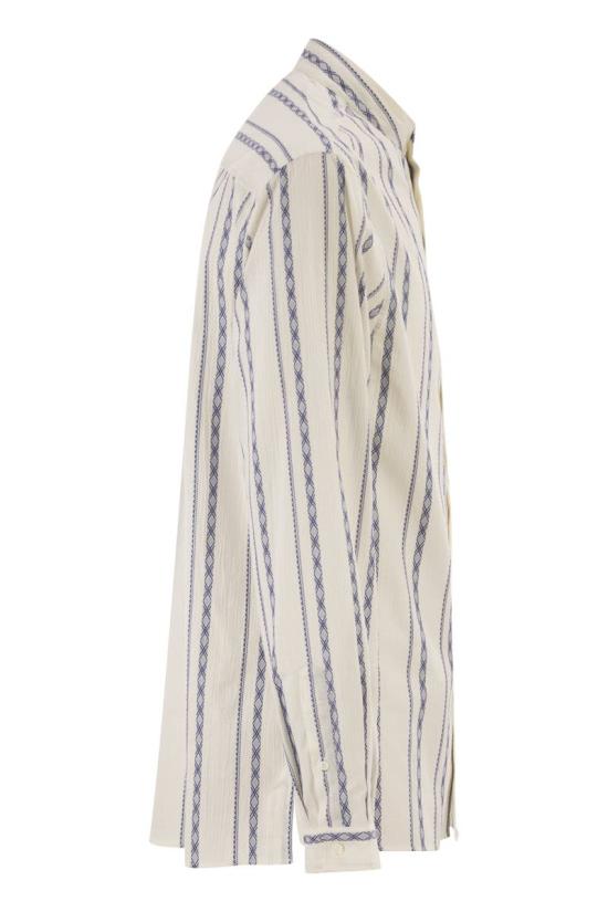 26SS 브루넬로 쿠치넬리 긴팔 셔츠 MA6870625 C100 WHITE BLUE - BRUNELLO CUCINELLI