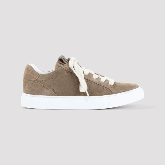 26SS 브루넬로 쿠치넬리 프레셔스 루프 스웨이드 스니커즈 MZSFG2525 C8921 BROWN - BRUNELLO CUCINELLI