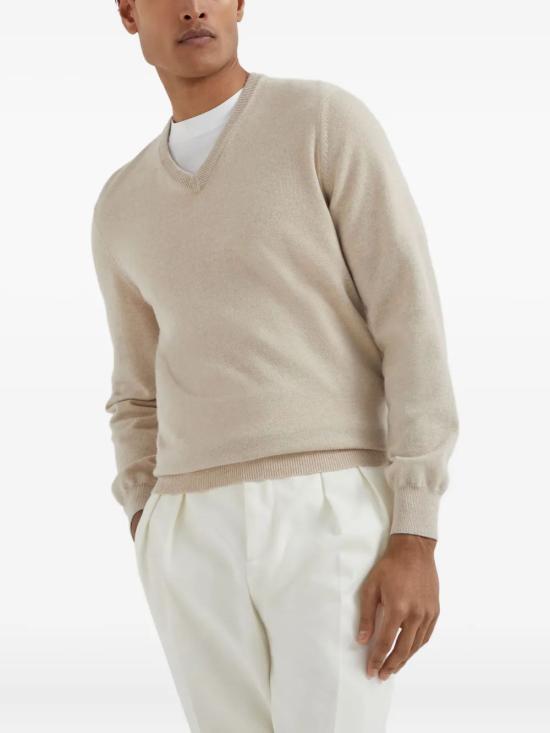 25FW 브루넬로 쿠치넬리 V넥 스웨터 M2200162 CS396 - BRUNELLO CUCINELLI