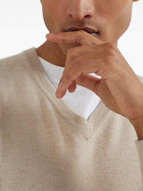 25FW 브루넬로 쿠치넬리 V넥 스웨터 M2200162 CS396 - BRUNELLO CUCINELLI