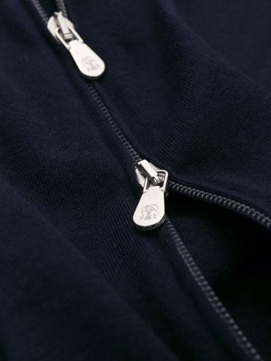 25FW 브루넬로 쿠치넬리 캐시미어와 실크 가디건 M2300106 CW425 NAVY - BRUNELLO CUCINELLI