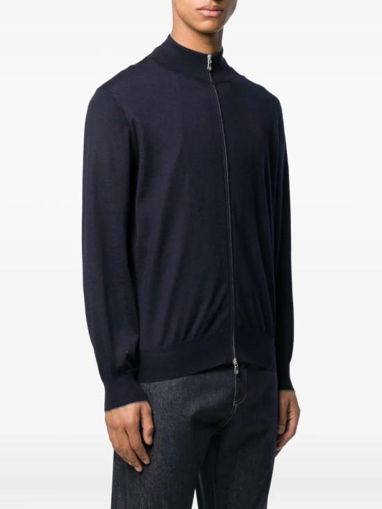 25FW 브루넬로 쿠치넬리 캐시미어와 실크 가디건 M2300106 CW425 NAVY - BRUNELLO CUCINELLI