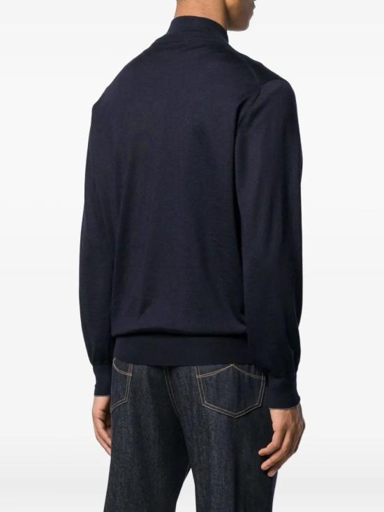 25FW 브루넬로 쿠치넬리 캐시미어와 실크 가디건 M2300106 CW425 NAVY - BRUNELLO CUCINELLI