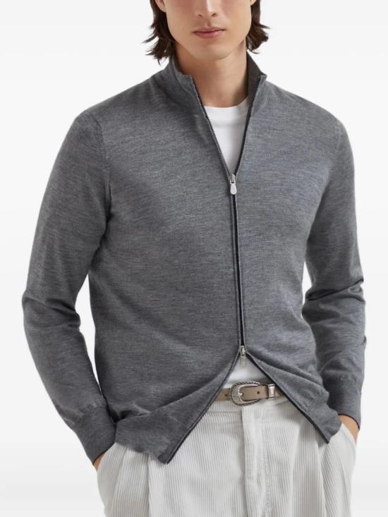 25FW 브루넬로 쿠치넬리 캐시미어와 실크 가디건 M2300106 CG217 - BRUNELLO CUCINELLI