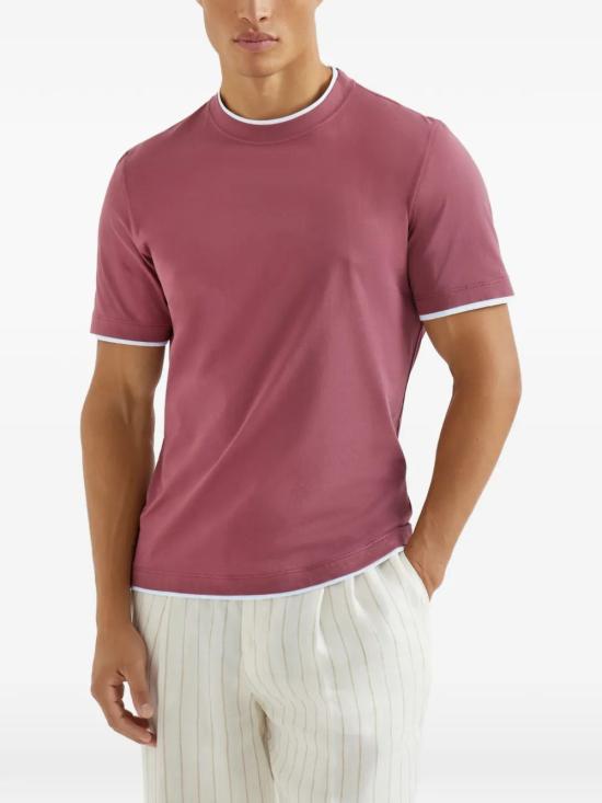 26SS 브루넬로 쿠치넬리 자수 로고 티셔츠 M0B137427 CMJ53 - BRUNELLO CUCINELLI