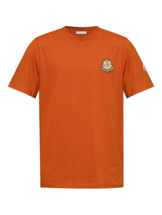 25FW 몽클레어 반팔 티셔츠 K20918C0006489AHD 383 DARK ORANGE