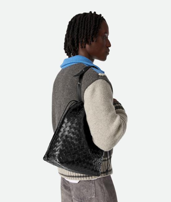 25FW 보테가베네타 인트레치아토 비블리오테카 버킷백 836020V2HL1 8803 BLACKSILVER 8803 BLACK SILVER - BOTTEGA VENETA