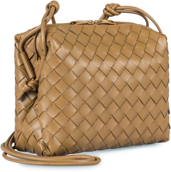  보테가베네타 인트레치아토 램스킨 스몰 루프백 723548V1G11 9894 DARK PRALINEGOLD 9894 DARK PRALINE GOLD - BOTTEGA VENETA
