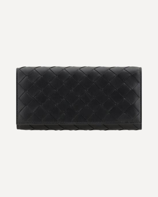 25FW 보테가베네타 인트레치아토 라지 플랩 지갑 814671VCPP3 8425 BLACKGOLD 8425 BLACK GOLD