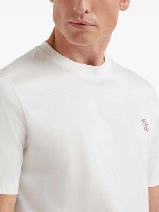 25FW 브루넬로 쿠치넬리 코튼 저지 크루넥 티셔츠 M0B138440 CBH20 - BRUNELLO CUCINELLI