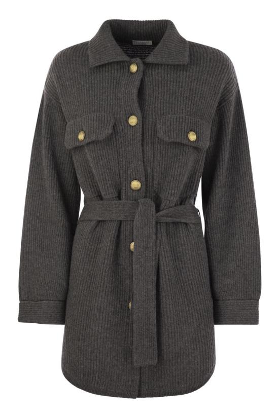 25FW 브루넬로 쿠치넬리 버진 울·캐시미어·실크 잉글리시 립 벨티드 카디건 M16725116 C079