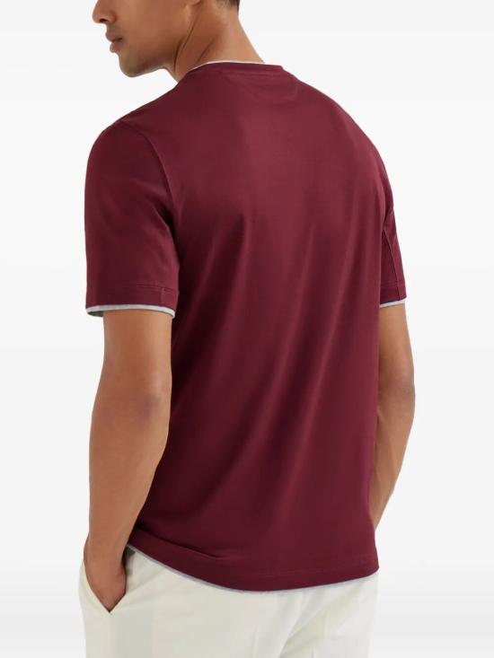 25FW 브루넬로 쿠치넬리 자수 로고 티셔츠 M0B137427 COA16 - BRUNELLO CUCINELLI