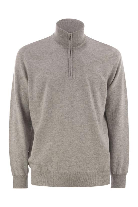 25FW 브루넬로 쿠치넬리 캐시미어 집업 니트 M2200124 CK773 CIOTTOLO BROWN