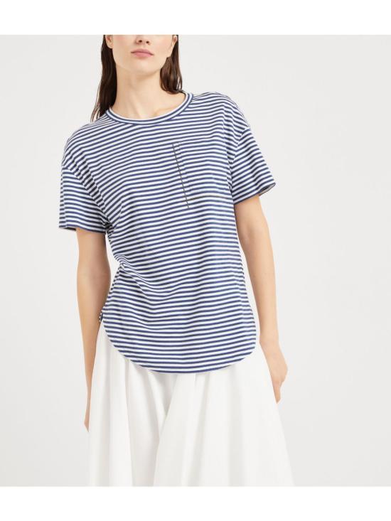 25SS 브루넬로 쿠치넬리 반팔 티셔츠 ML929HA820 C7047 - BRUNELLO CUCINELLI