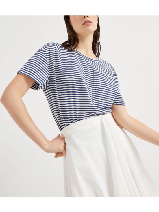 25SS 브루넬로 쿠치넬리 반팔 티셔츠 ML929HA820 C7047 - BRUNELLO CUCINELLI