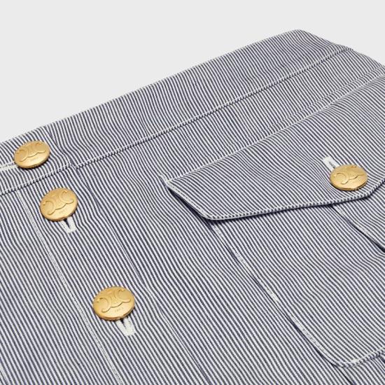  셀린느 숏 스커트 2J711869W 01XB BLANCBLEU NAVY 01XB BLANC BLEU NAVY - CELINE