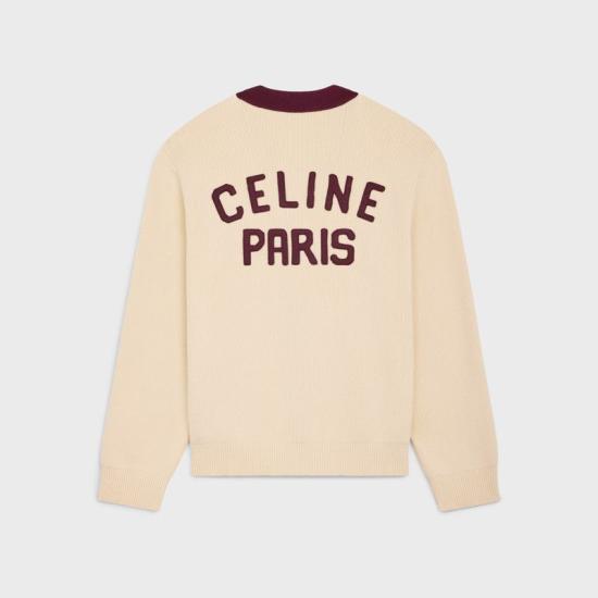 25SS 셀린느 스웨터 RV08I192W 01EZ ECRUBURGUNDY 01EZ ECRU BURGUNDY - CELINE