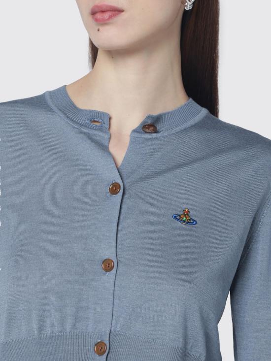 26SS 비비안웨스트우드 베아 크롭드 가디건 1803002UY001A K402 Blue - VIVIENNE WESTWOOD