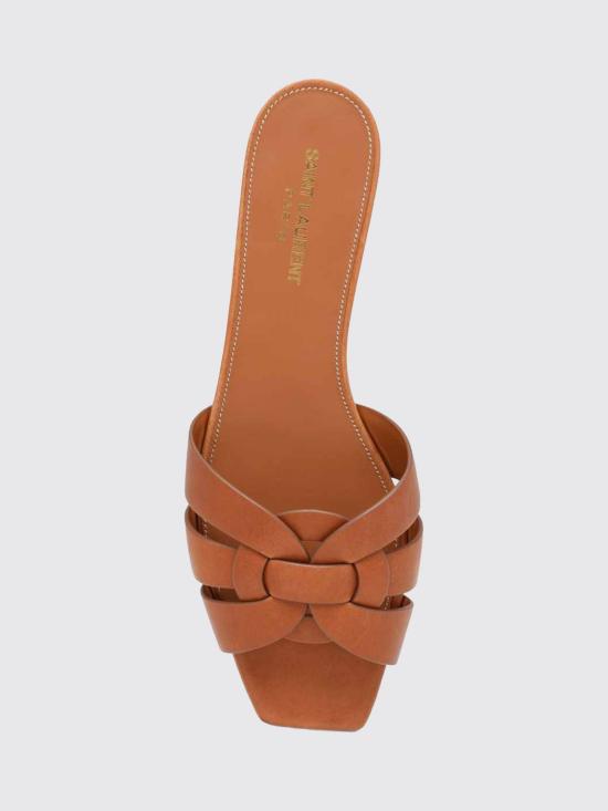 26SS 생로랑 스무스 레더 트리뷰트 플랫 뮬 571952BDA00 2206 Brown - SAINT LAURENT