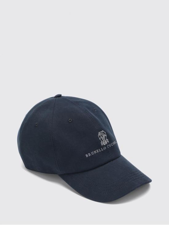 26SS 브루넬로 쿠치넬리 로고 자수 베이스볼 캡 M252D9850 CKL84 Navy