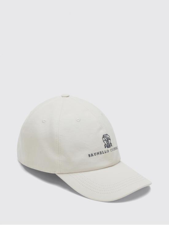 26SS 브루넬로 쿠치넬리 로고 자수 베이스볼 캡 M252D9850 CIY08 White