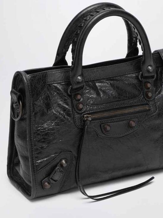 26SS 발렌시아가 르 시티 스몰 백 볼케닉 락 8114422ABEK 1000 Black - BALENCIAGA