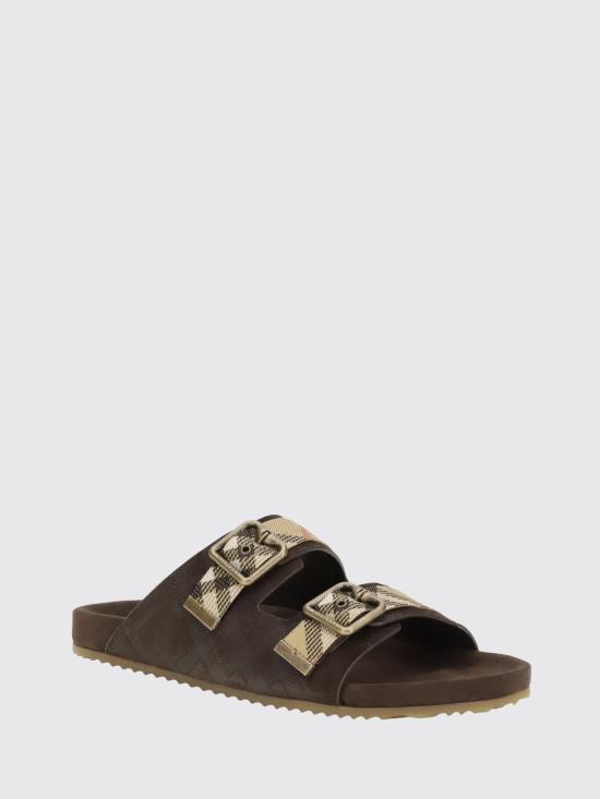 26SS 버버리 더블 버클 체크 샌들 8118887 Beige - BURBERRY