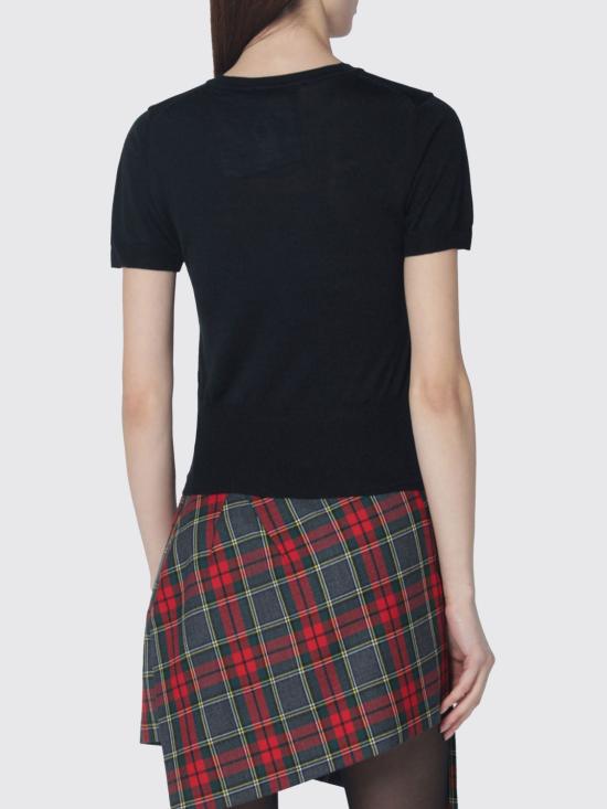 26SS 비비안웨스트우드 베아 니트 반소매 스웨터 1803002QY001A N402 Black - VIVIENNE WESTWOOD