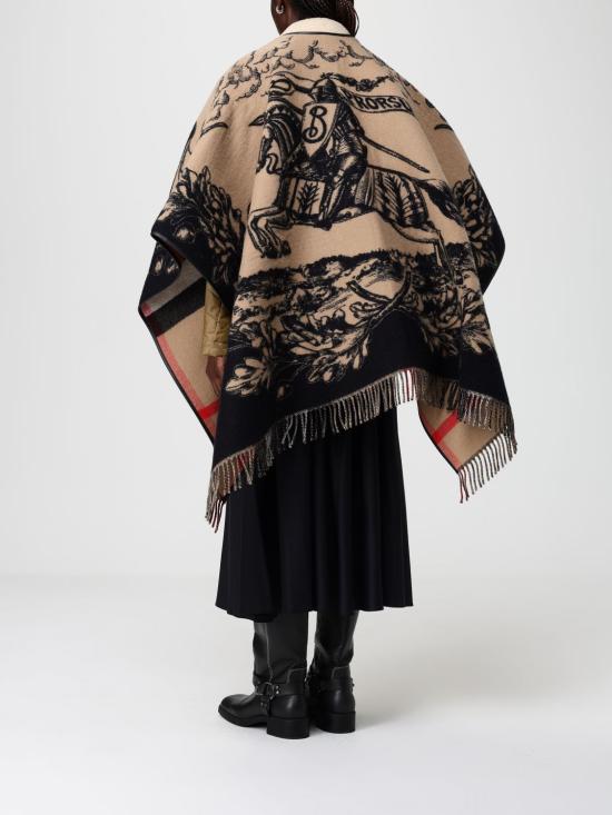 26SS 버버리 EKD 리버시블 체크 울 케이프 8074875 Beige - BURBERRY