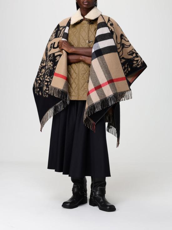 26SS 버버리 EKD 리버시블 체크 울 케이프 8074875 Beige - BURBERRY