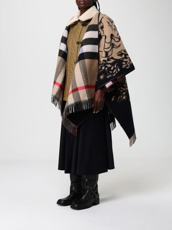 26SS 버버리 EKD 리버시블 체크 울 케이프 8074875 Beige - BURBERRY