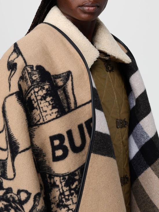 26SS 버버리 EKD 리버시블 체크 울 케이프 8074875 Beige - BURBERRY