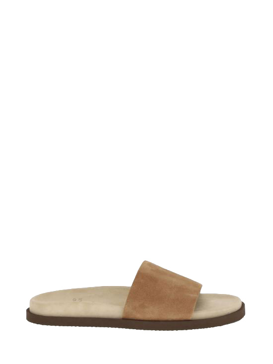 26SS 브루넬로 쿠치넬리 스웨이드 슬라이드 MZUSOLY236 CHW89 Beige