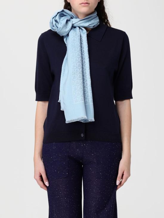 26SS 살바토레 페라가모 머플러/스카프 327987 791132 064 Gnawed Blue - SALVATORE FERRAGAMO