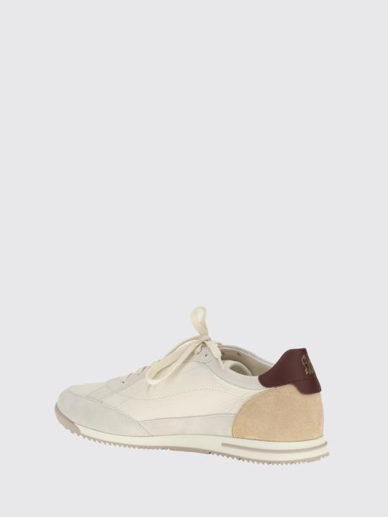 26SS 브루넬로 쿠치넬리 디어스킨 & 스웨이드 스니커즈 MZUKOKA348 CXM48 White - BRUNELLO CUCINELLI
